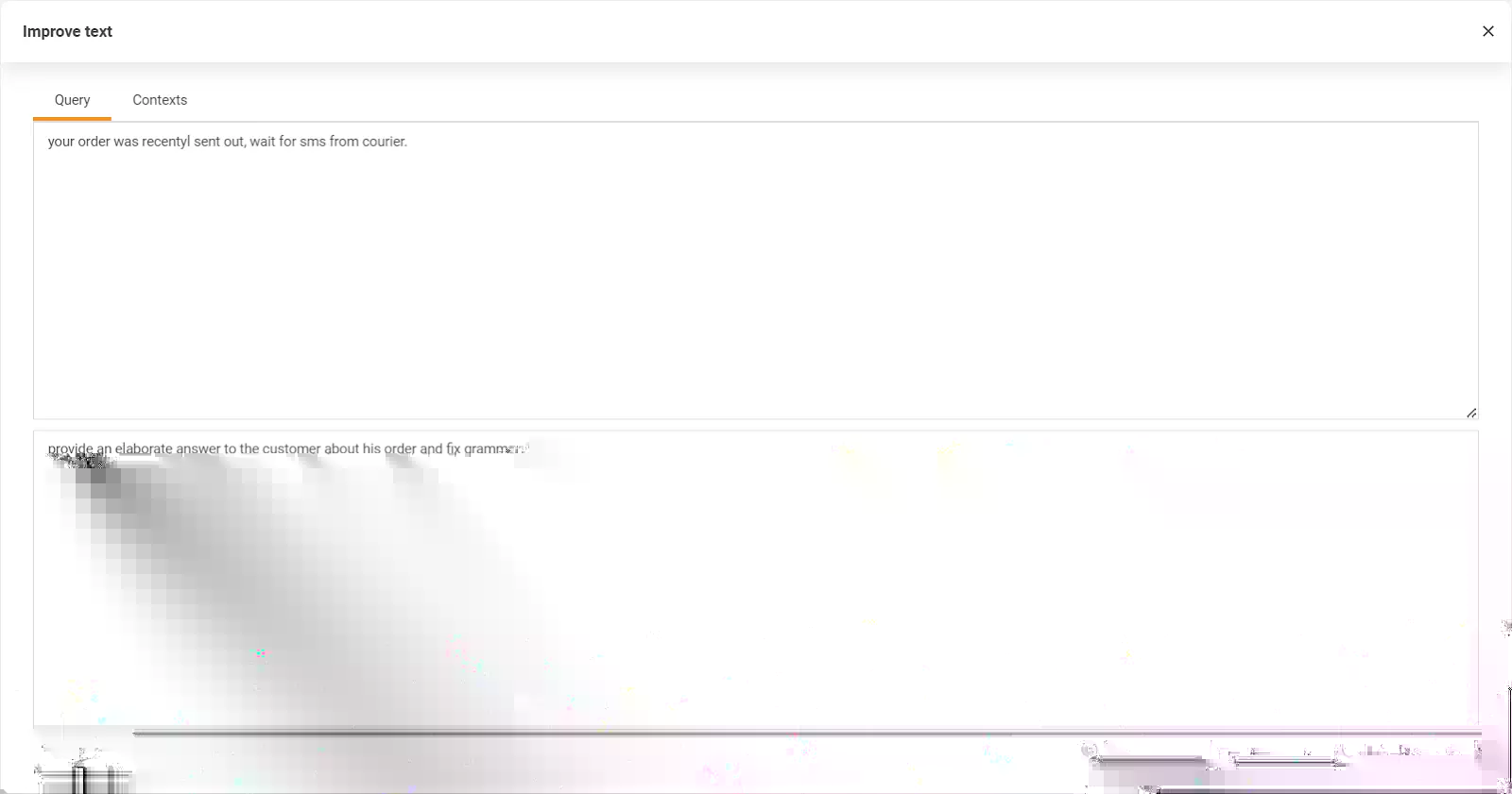 Attēls, kas parāda LiveAgent funkciju Uzlabot tekstu
