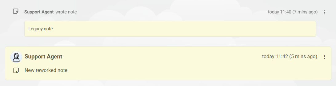 LiveAgent biļešu piezīmju saskarne