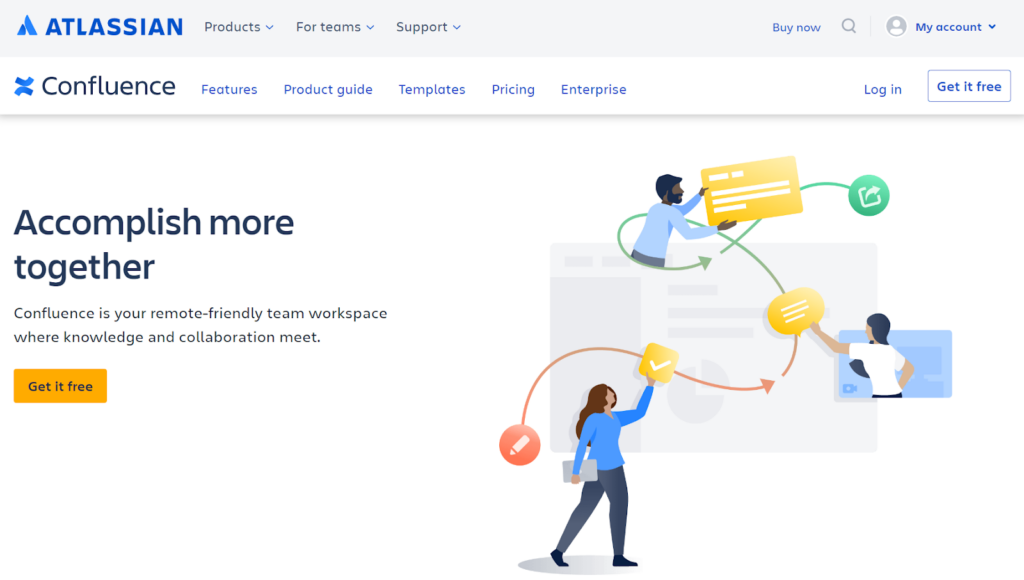 Gluds Confluence programmatūras sākuma ekrāna attēls