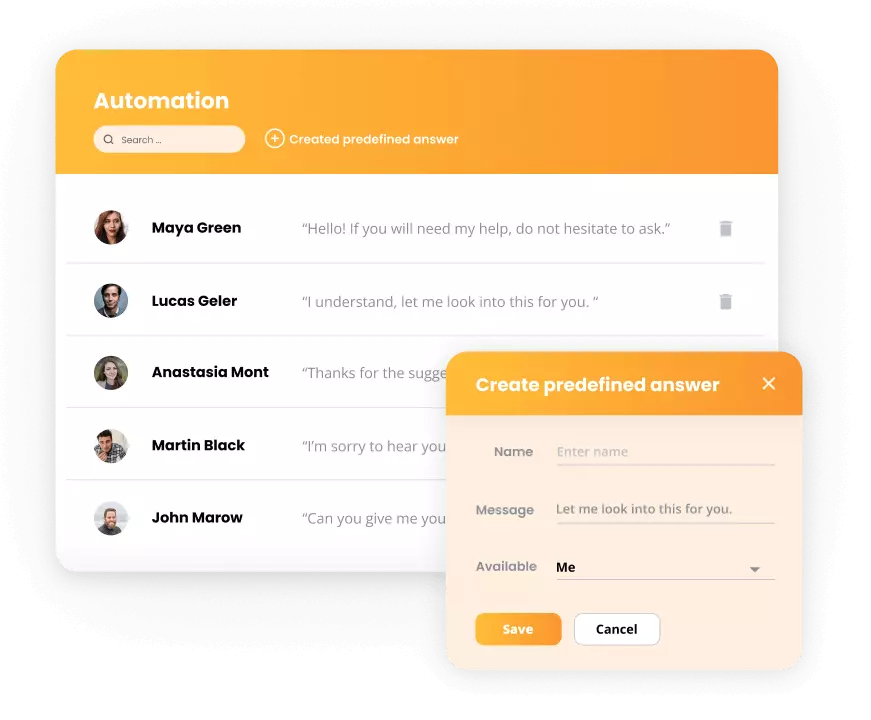 LiveAgent automatizācija - iepriekš noteiktas atbildes