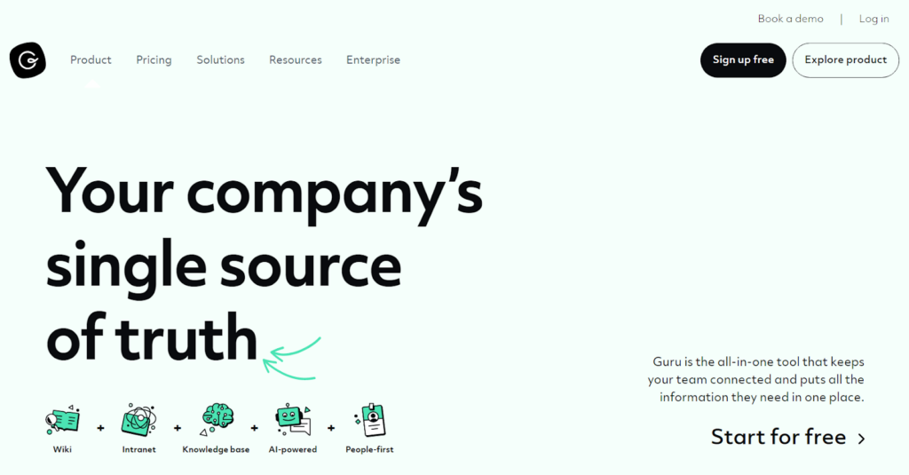 Guru pievilcīgais zināšanu bāzes ekrāns