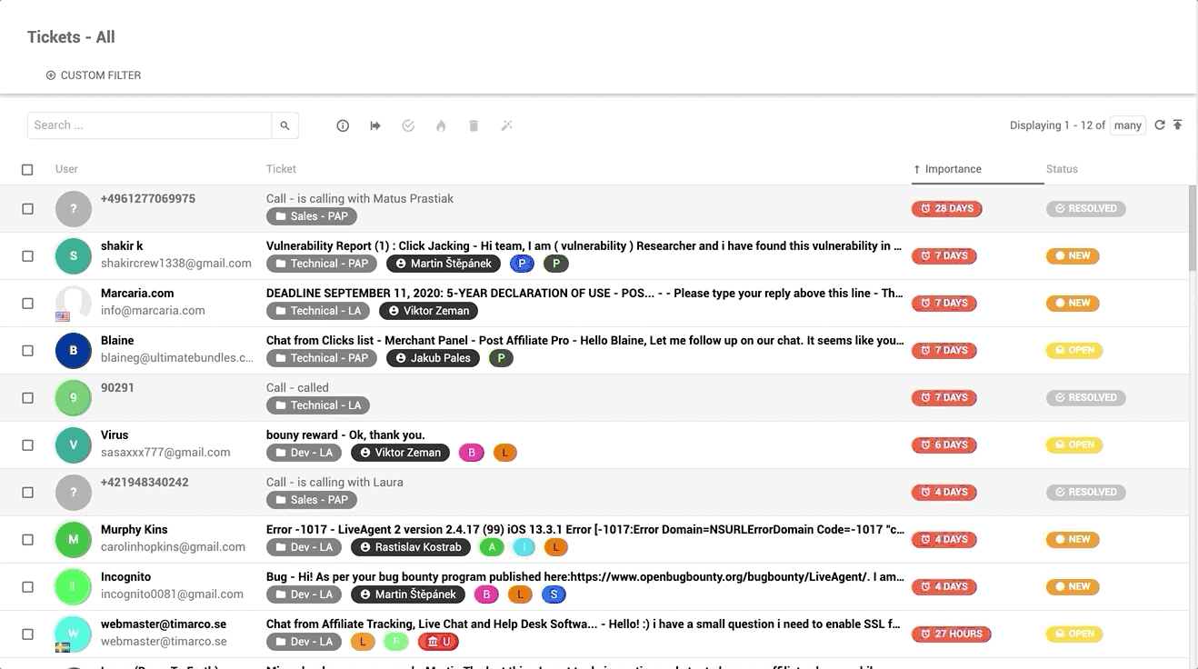 LiveAgent universālā iesūtņa pārskats
