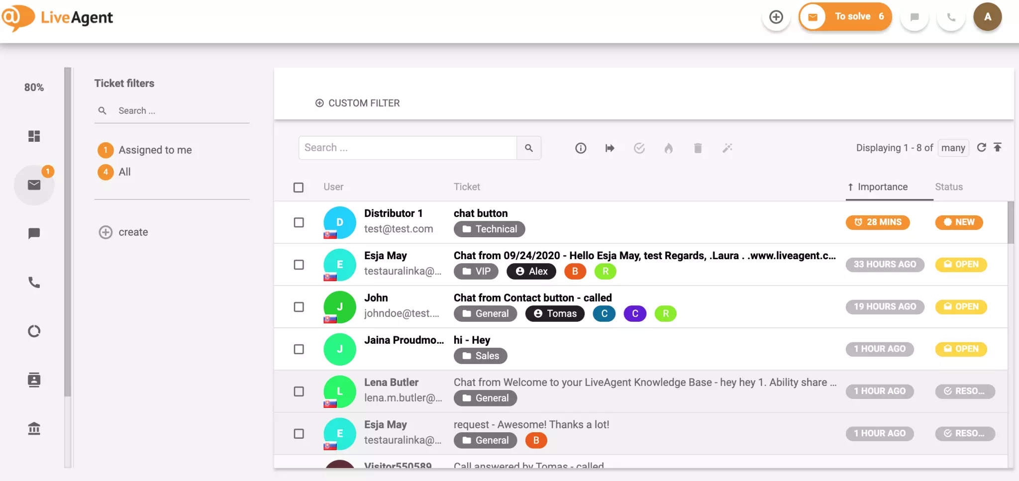 Biļešu sistēma LiveAgent