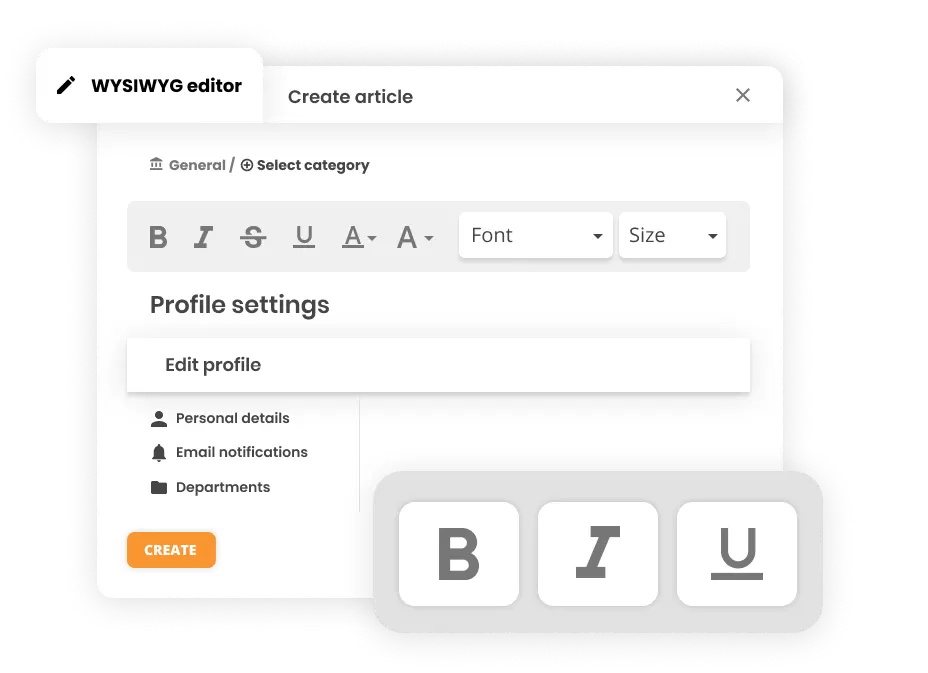 WYSIWYG redaktors palīdzības galda programmatūrā - LiveAgent