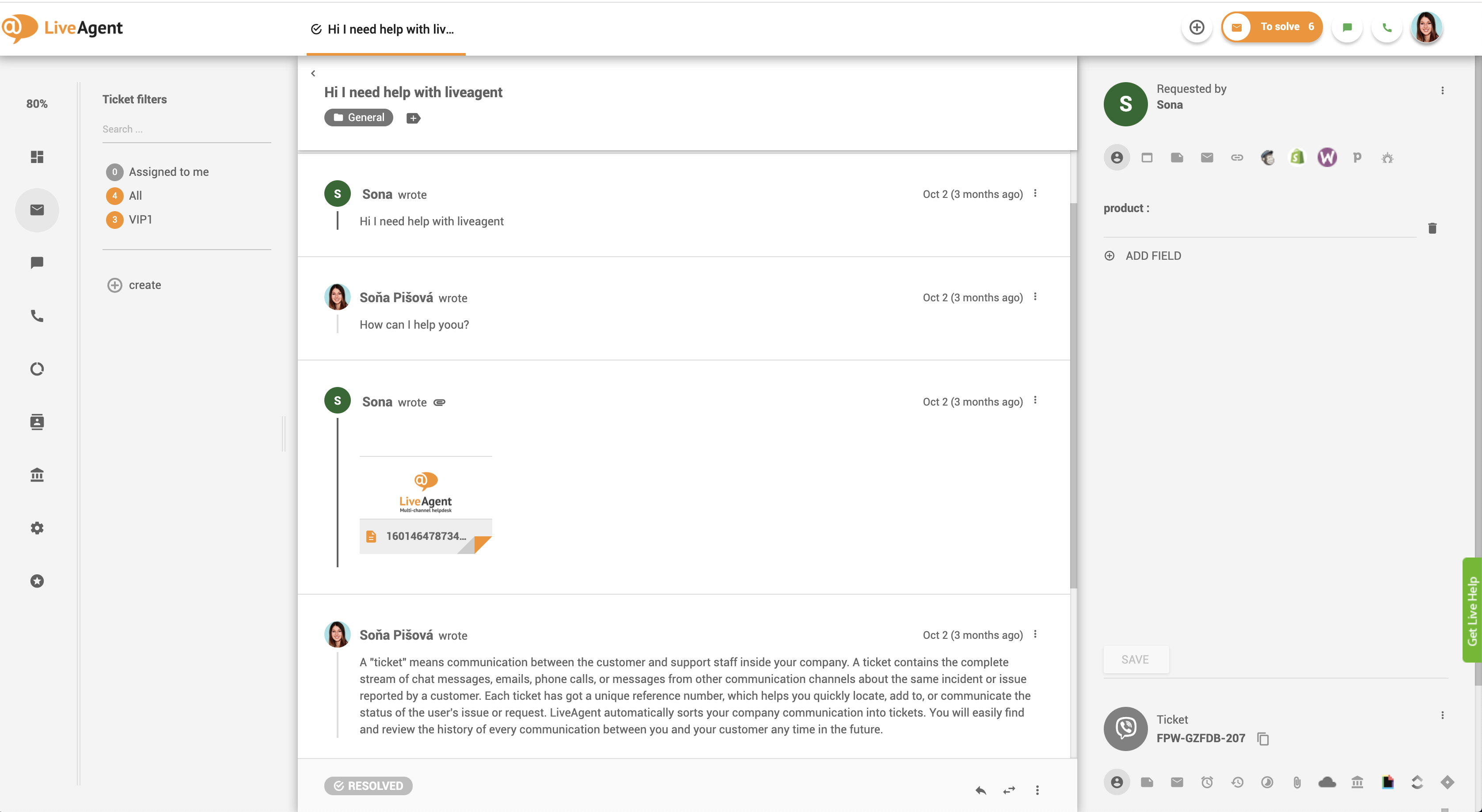 Viber ziņojumi LiveAgent informācijas panelī