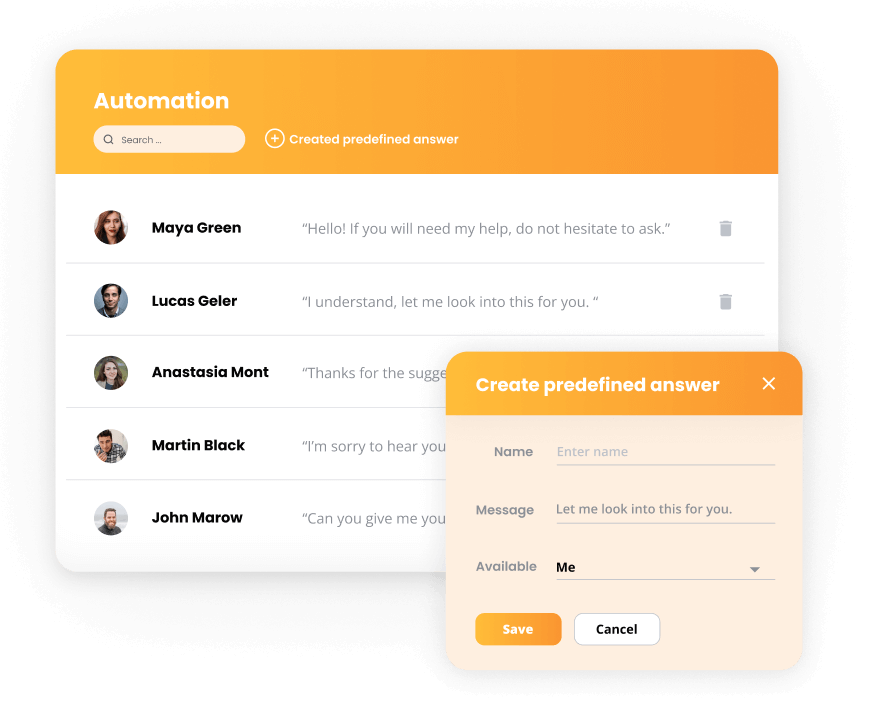 LiveAgent automatizācijas - iepriekš noteiktas atbildes