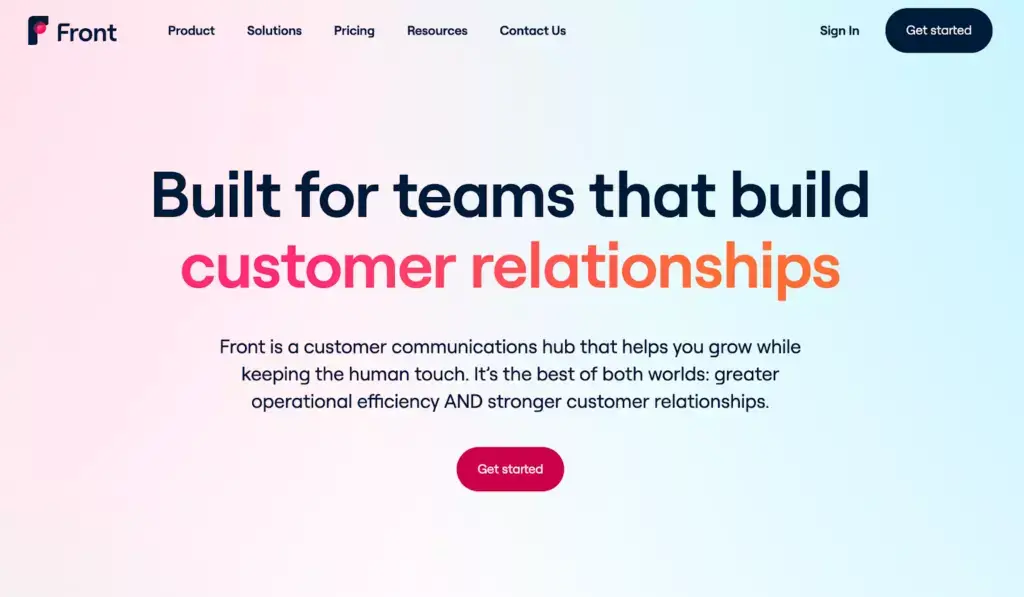 Front sākumlapa, komandas e-pasta pārvaldības programmatūra