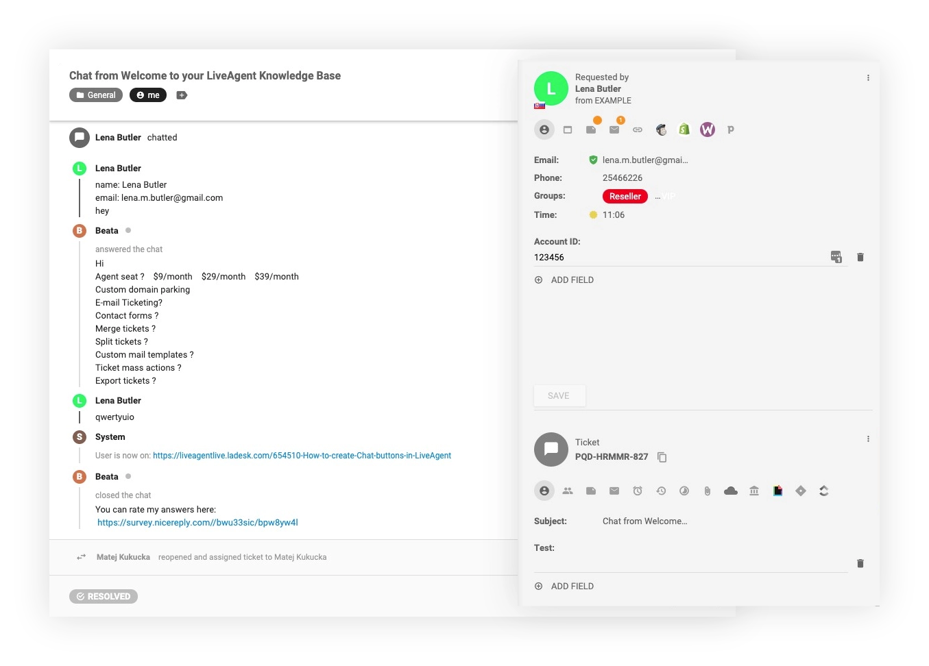 CRM biļešu sistēma - LiveAgent