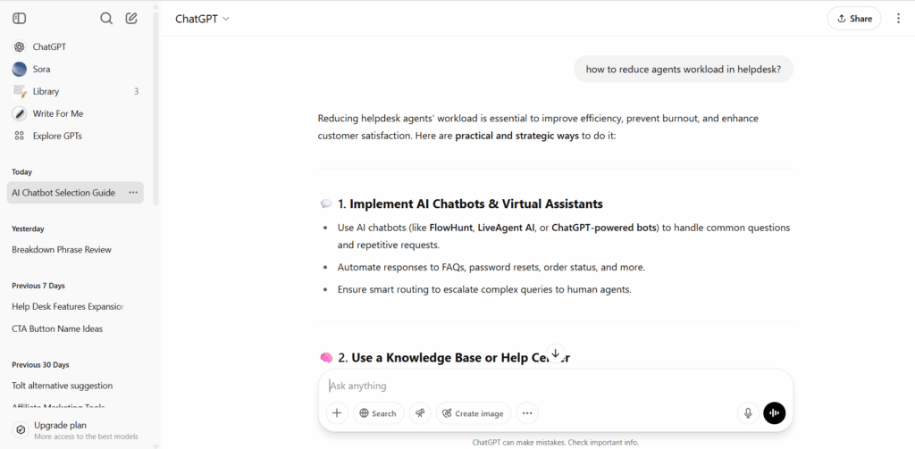 ChatGPT pārskats par sarunu