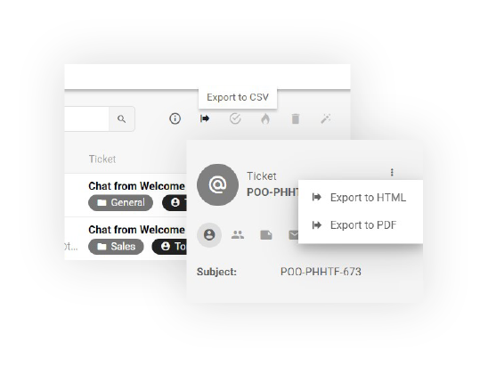 Biļešu eksportēšana LiveAgent