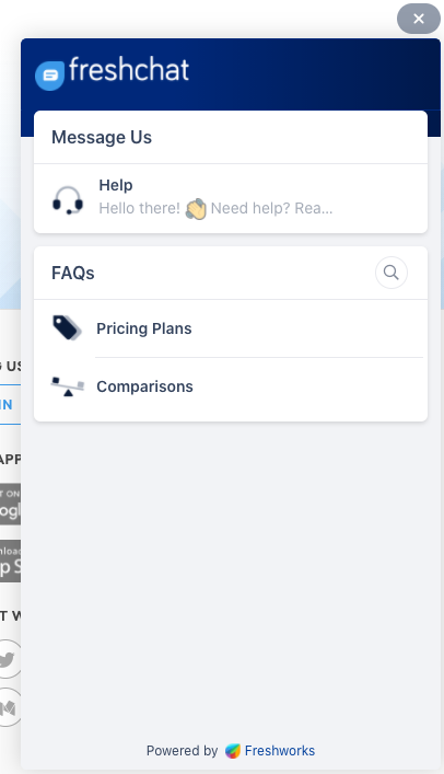 FreshChat tiešā tērzēšana logs
