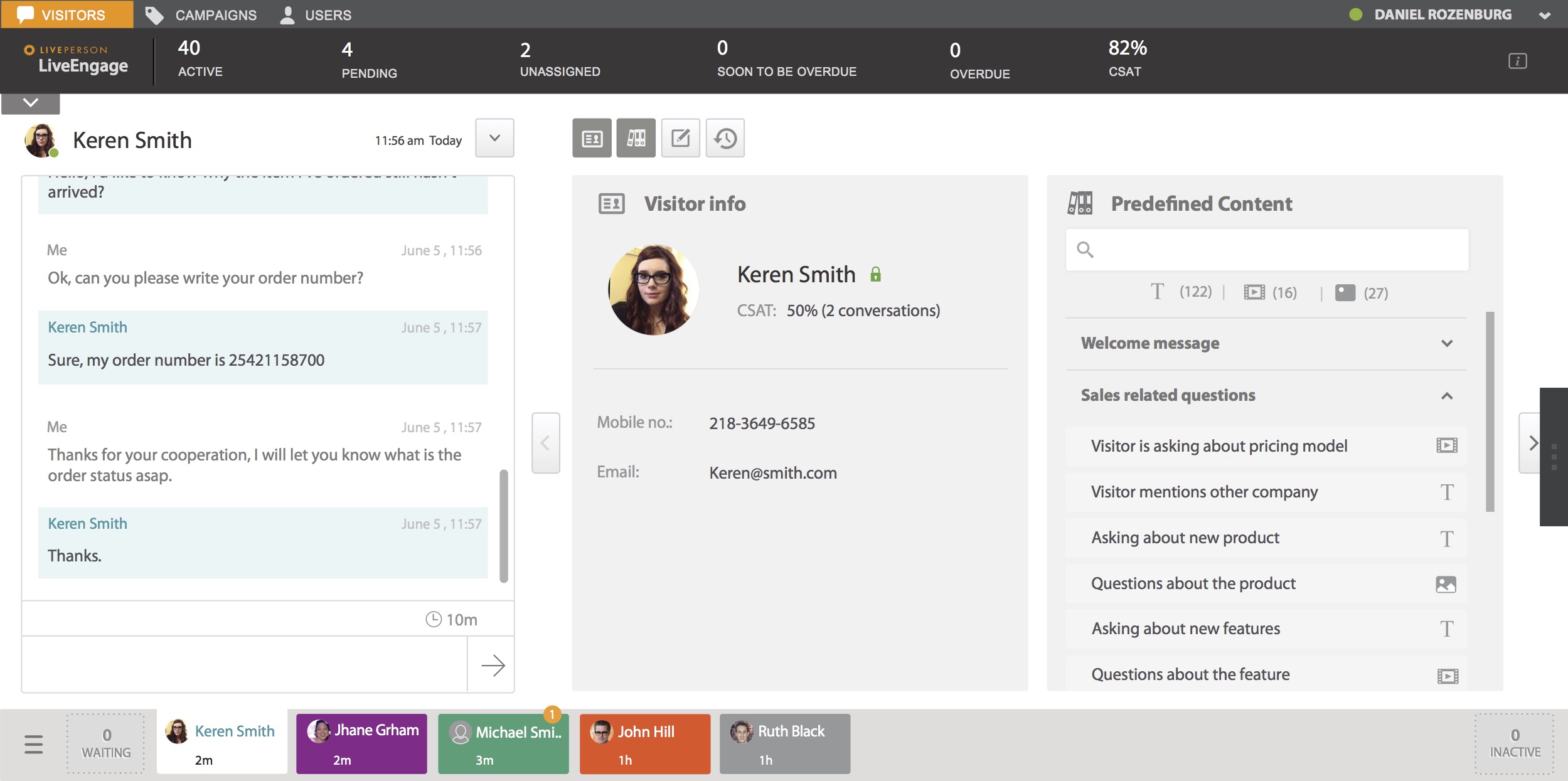 LivePerson notiekošais tērzēšanas logs