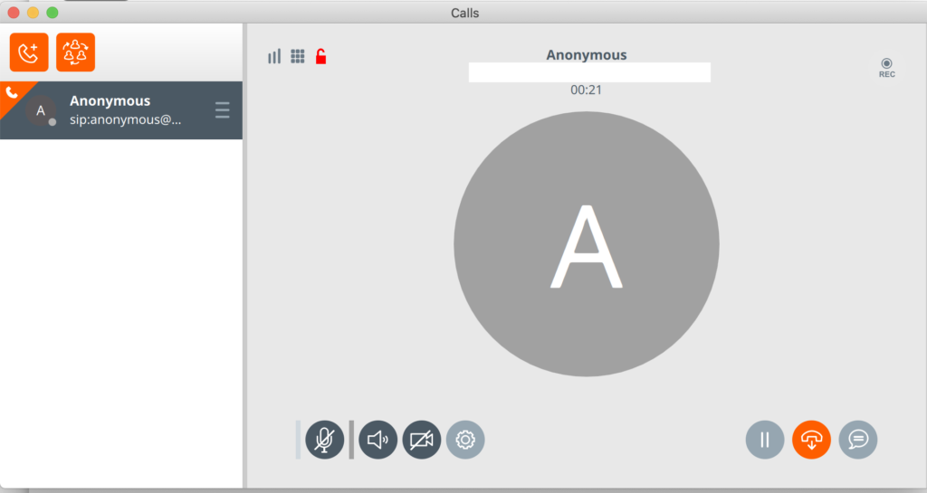 Linphone softphone ziņojumapmaiņa