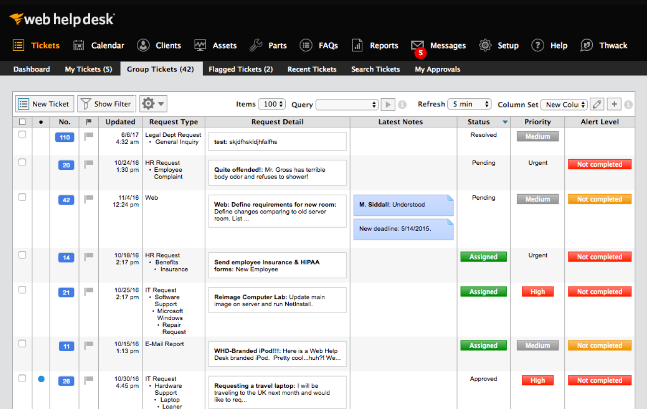 SolarWinds Service Desk biļetes