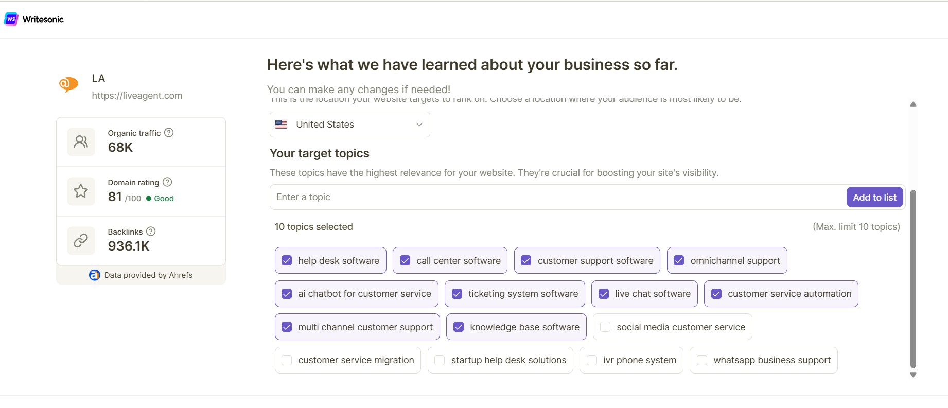 Writesonic AI vietnes SEO audita pārskats