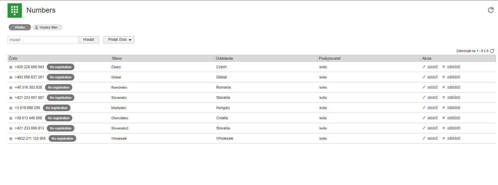 LiveAgent aktīvie numuri attēloti kā deaktivizēti