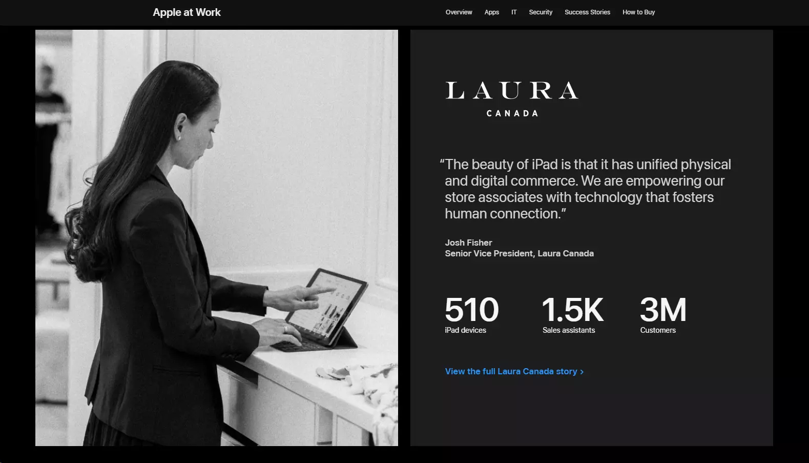 Apple upholds its customer service goals by providing high quality products and personalized solutions