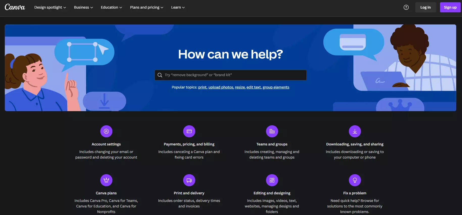 Canva zināšanu bāze