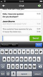 LiveAgent iOS lietotnes interfeiss - Biļešu detaļas