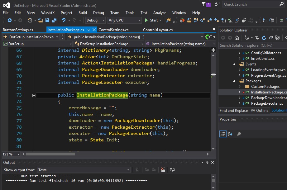 Sistēmas manuālas instalācijas piemērs Microsoft Visual Studio