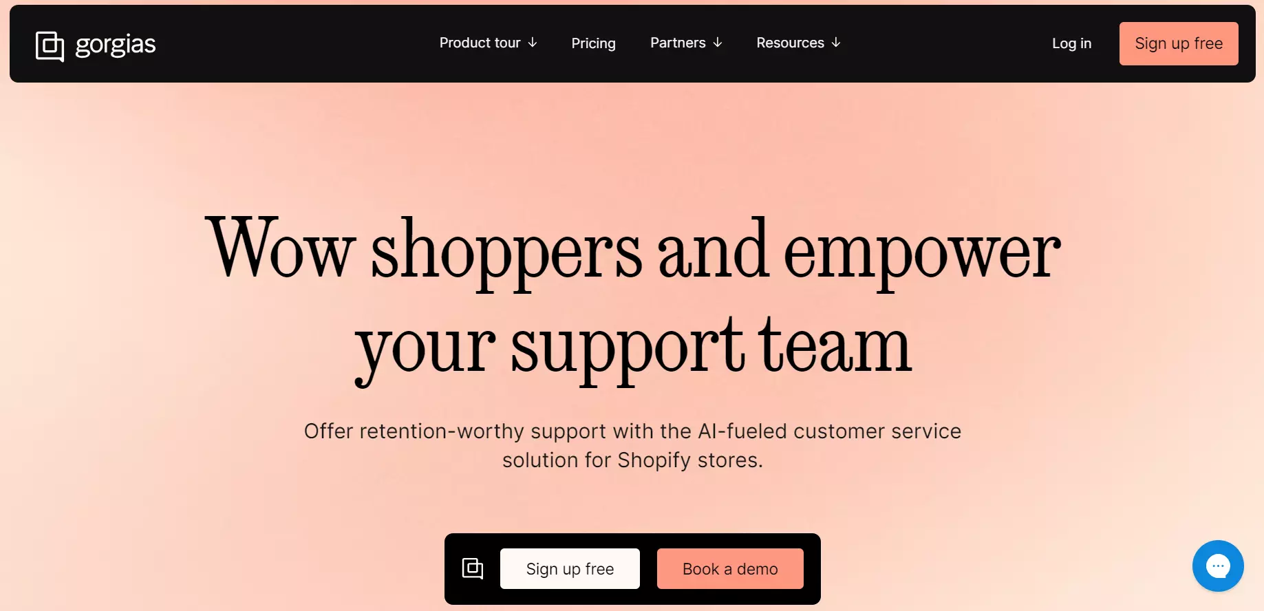 Gorgias mājas lapas ekrānuzņēmums - klientu apkalpošanas risinājums, ko darbina AI.