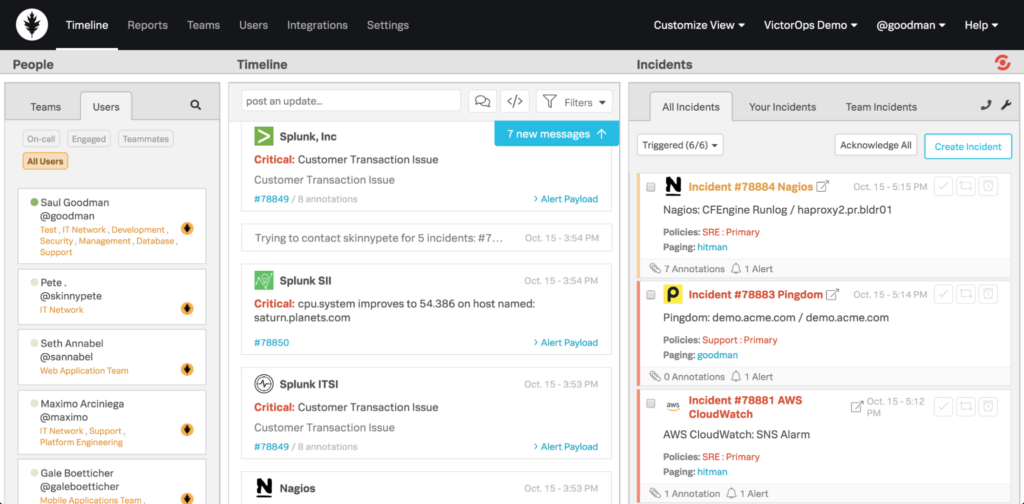 Splunk On-Call incidentu laika skala