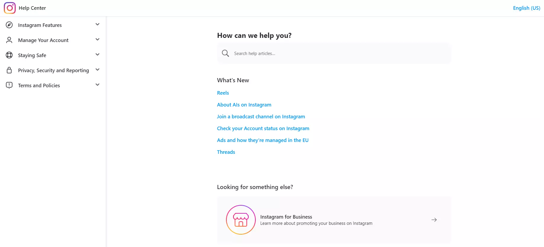Instagram palīdzības centrs
