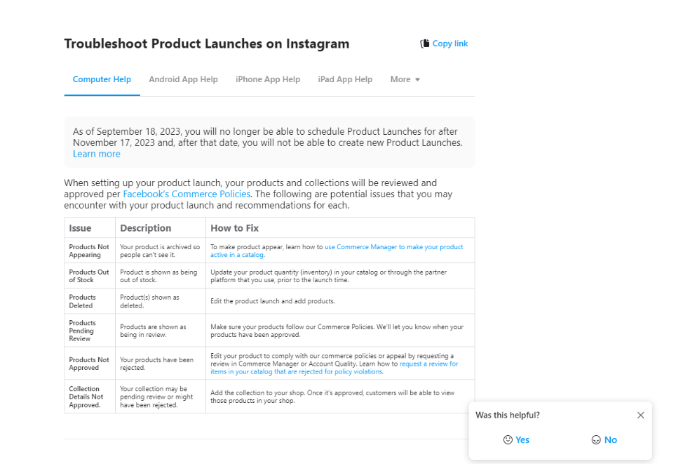 Instagram problēmu novēršana