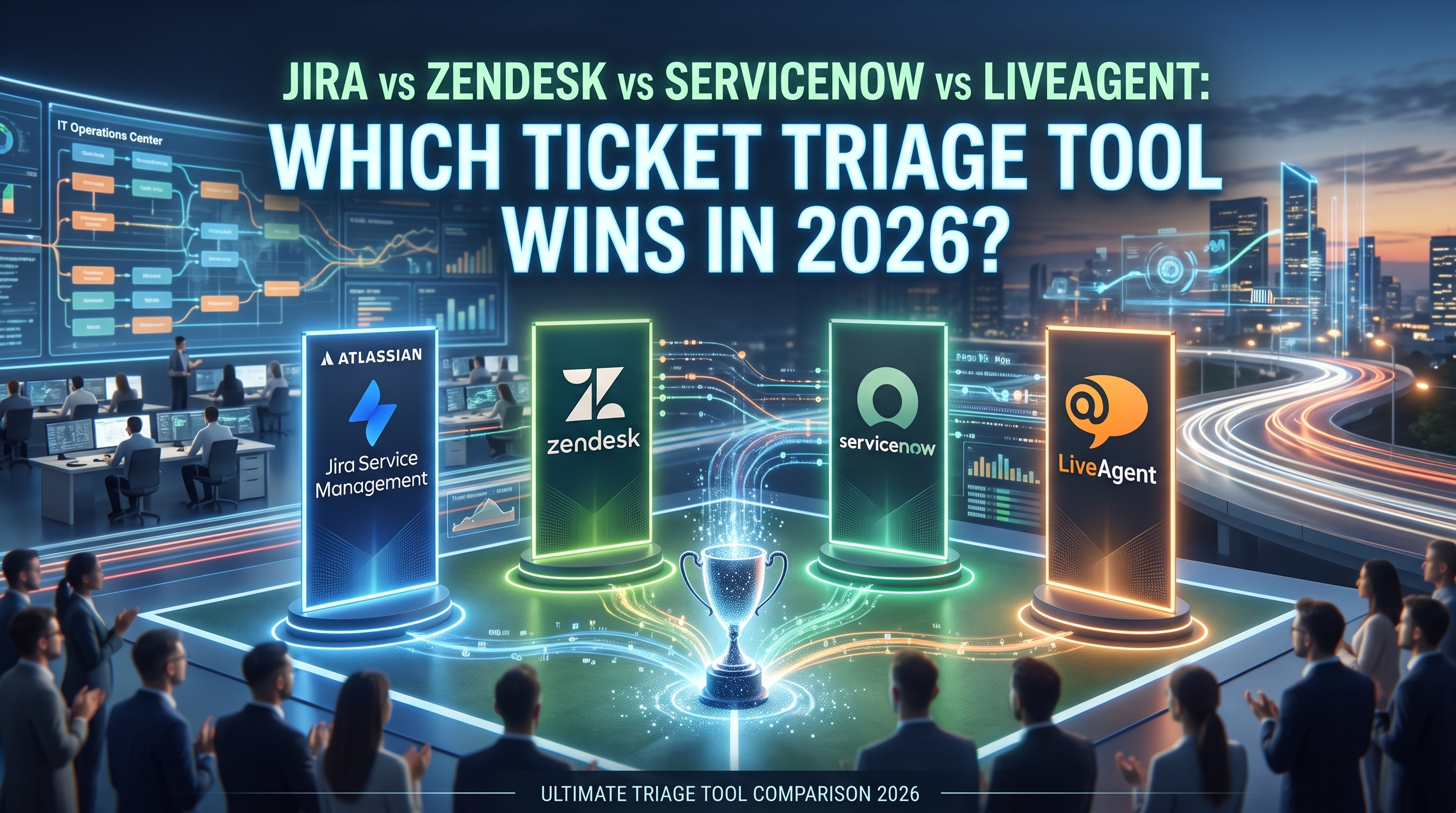Jira vs Zendesk vs ServiceNow vs LiveAgent: Kurš biļešu maršrutēšanas rīks uzvar 2026. gadā?