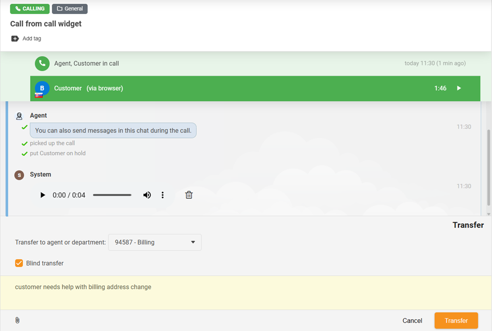 Zvana pārsūtīšanas funkcija ar blind transfer funkcijas pievienošanu