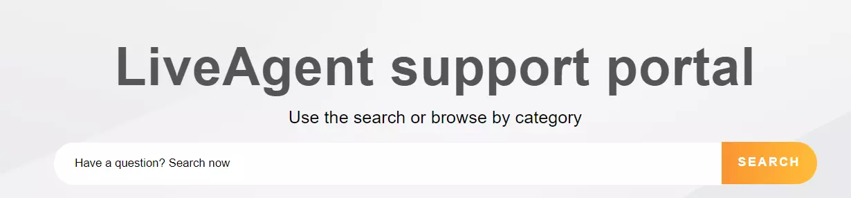 LiveAgent's support portal search bar