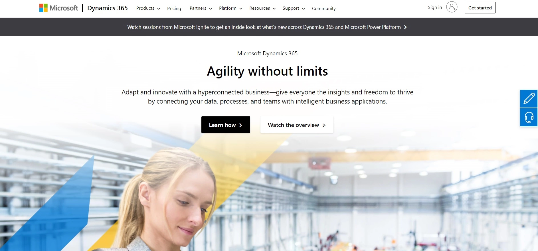 Microsoft Dynamics 365 sākumlapa
