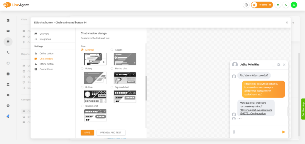 LiveAgent tiešsaistes tērzēšanas loga jaunais dizains