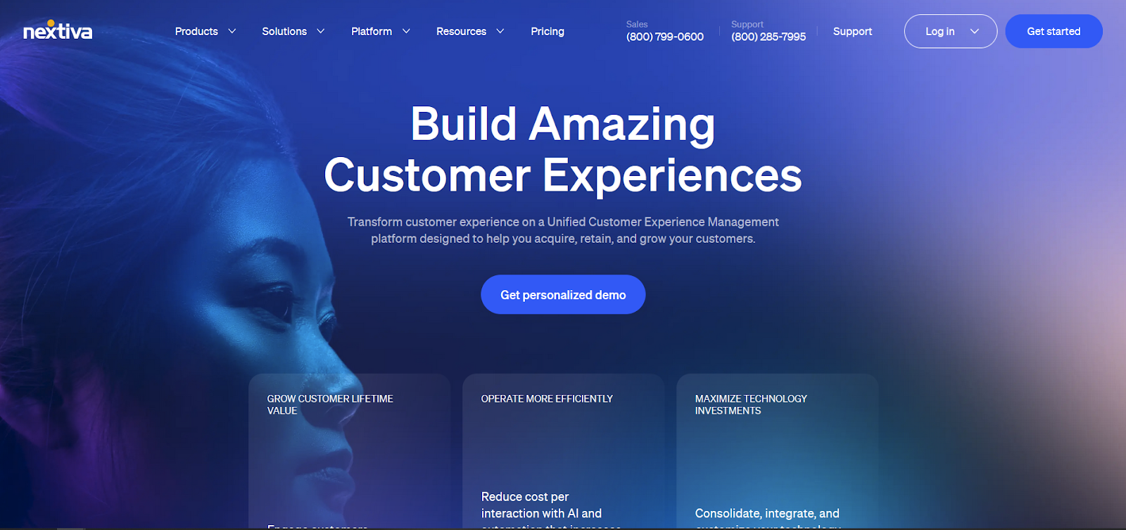Nextiva zvanu centra programmatūra sākumlapa