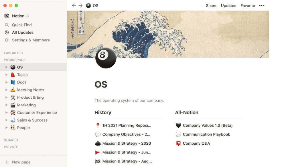 Notion dokumentācijas piemērs