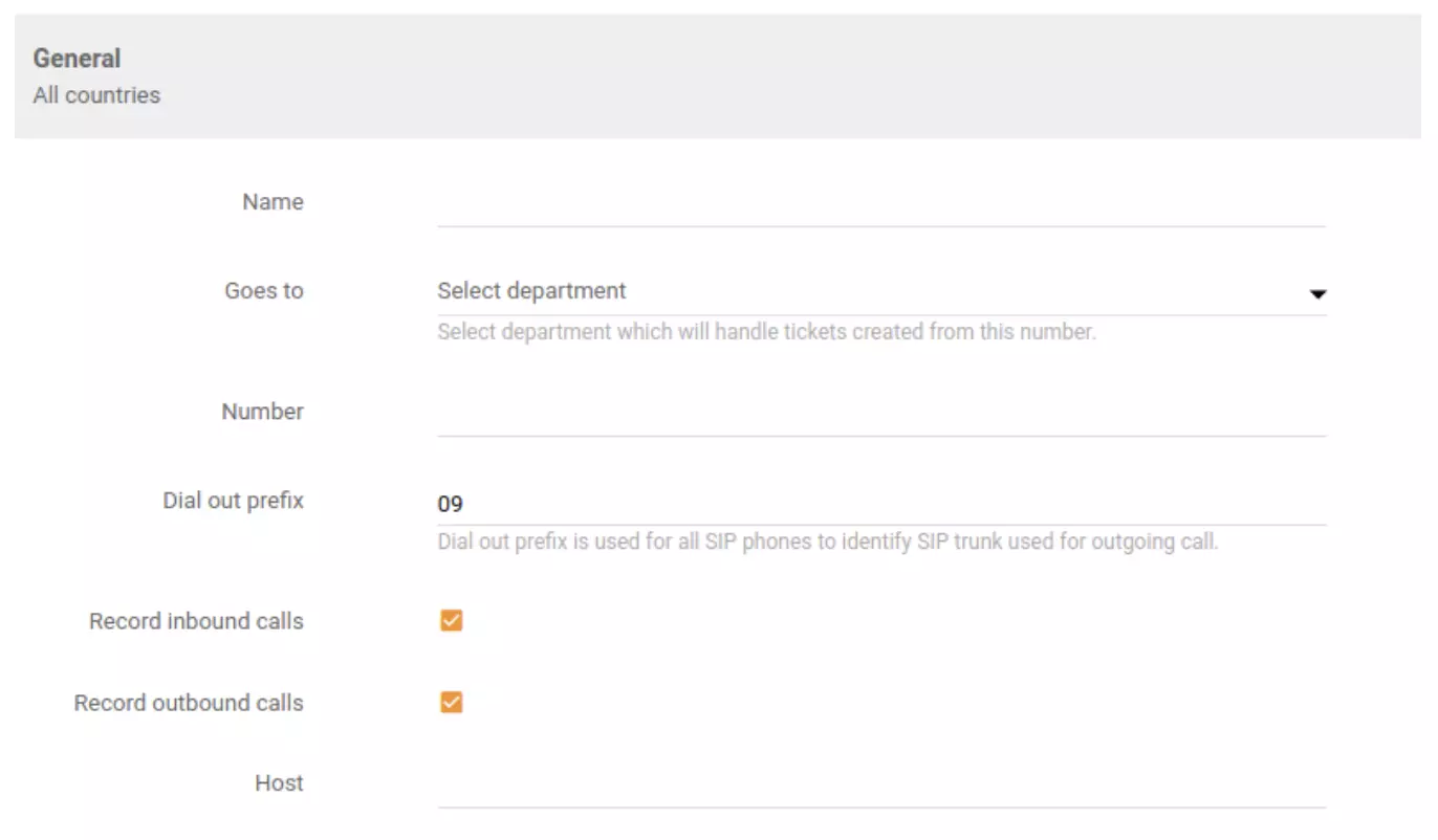 Ienākošo, izejošo vai kombinēto zvanu ierakstīšanas opcijas LiveAgent