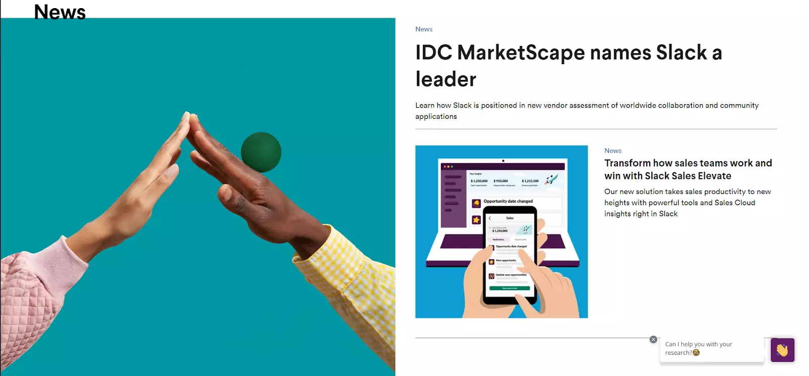 Slack bloga lapas ekrānuzņēmums