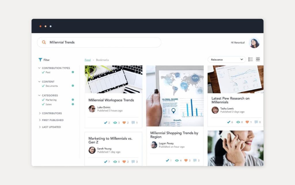 Bloomfire nodrošinātā zināšanu bāzes risinājuma piemērs