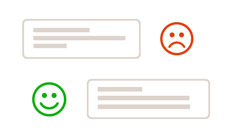 Priecīga un bēdīga klienta atsauksme