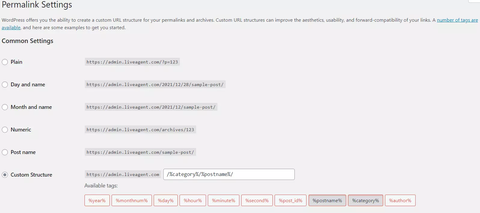 Pastāvīgo saišu iestatījumu piemērs