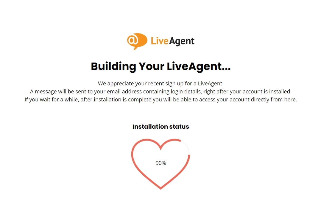 LiveAgent instalācijas statuss