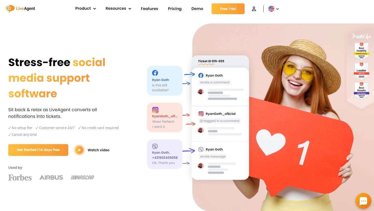 LiveAgent - sociālo mediju atbalsta programmatūra