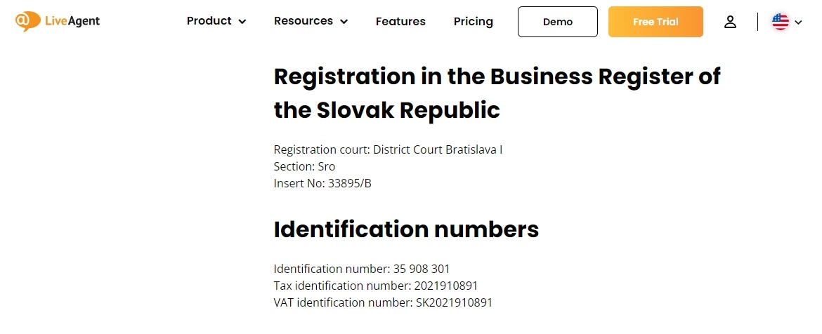 LiveAgent - biznesa reģistrācija