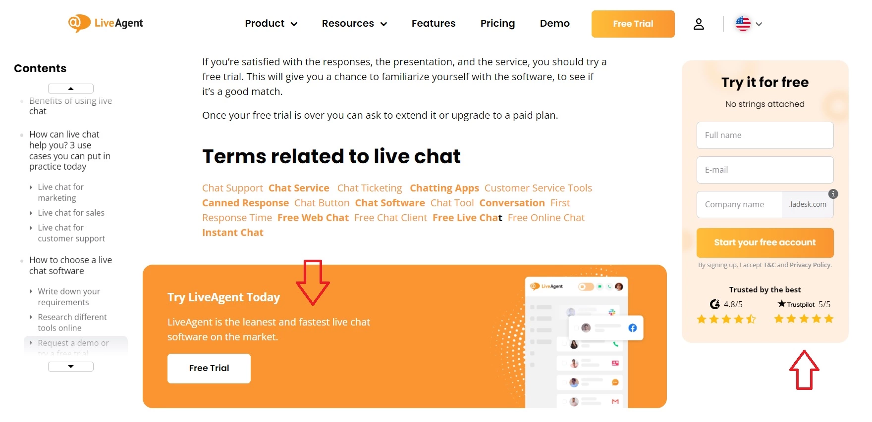 LiveAgent vērtības pierādījums