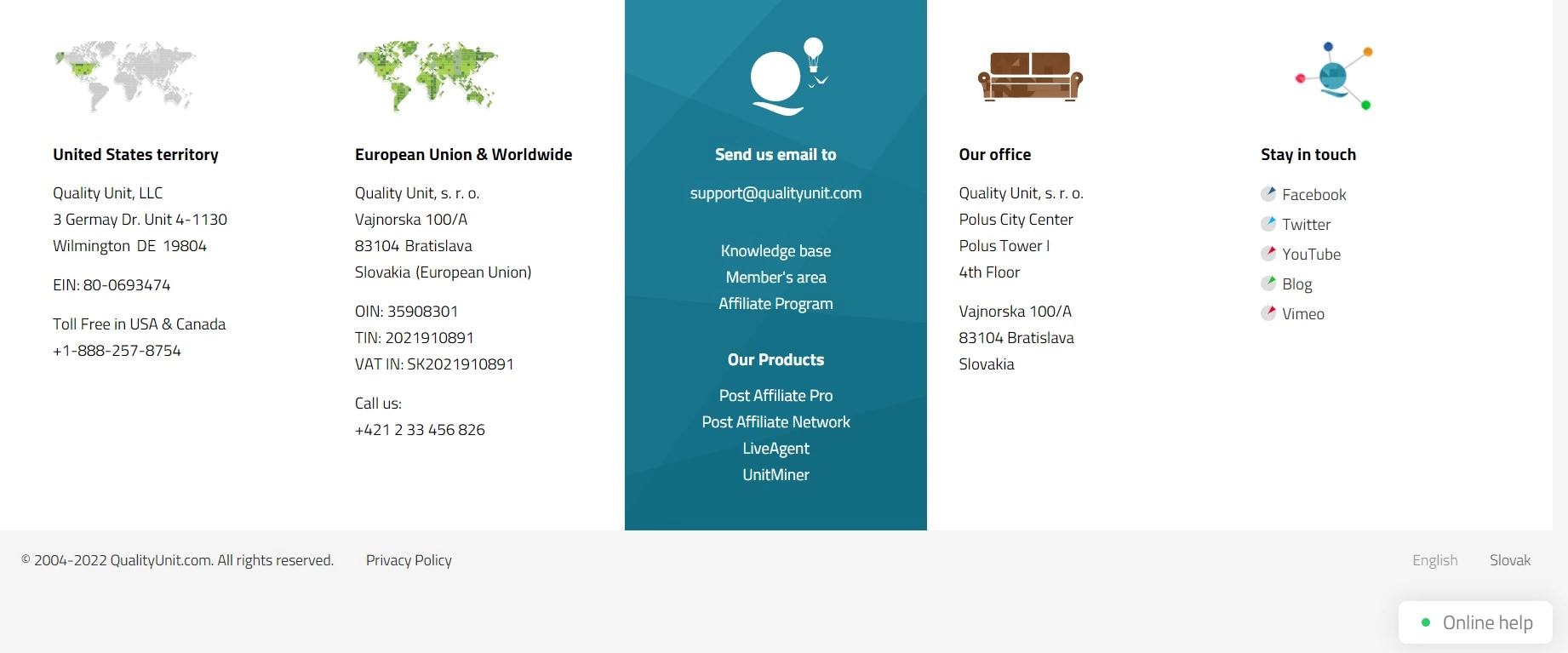 Quality Unit sazinieties ar mums lapa