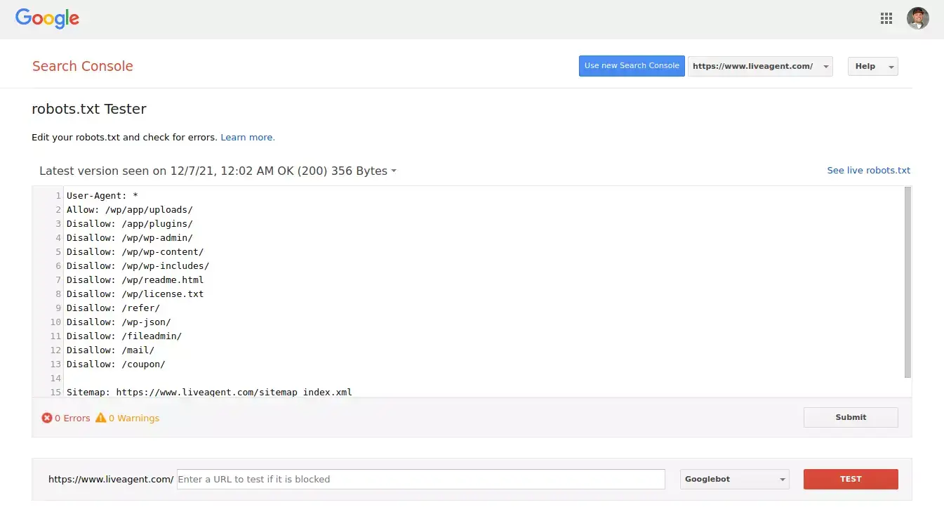 robots.txt testera rīks