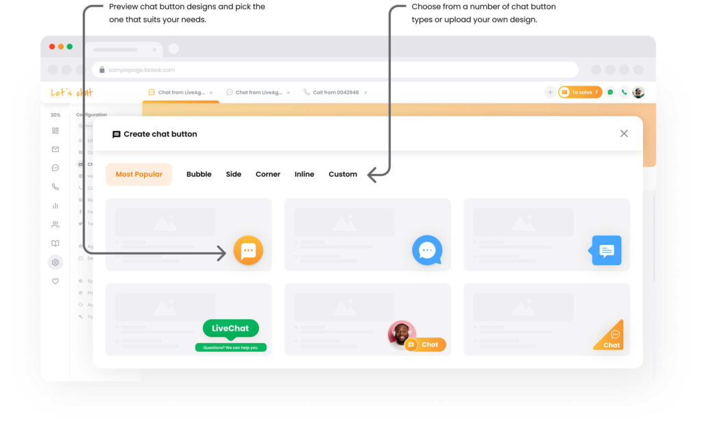LiveAgent tērzēšanas lodziņa opcijas