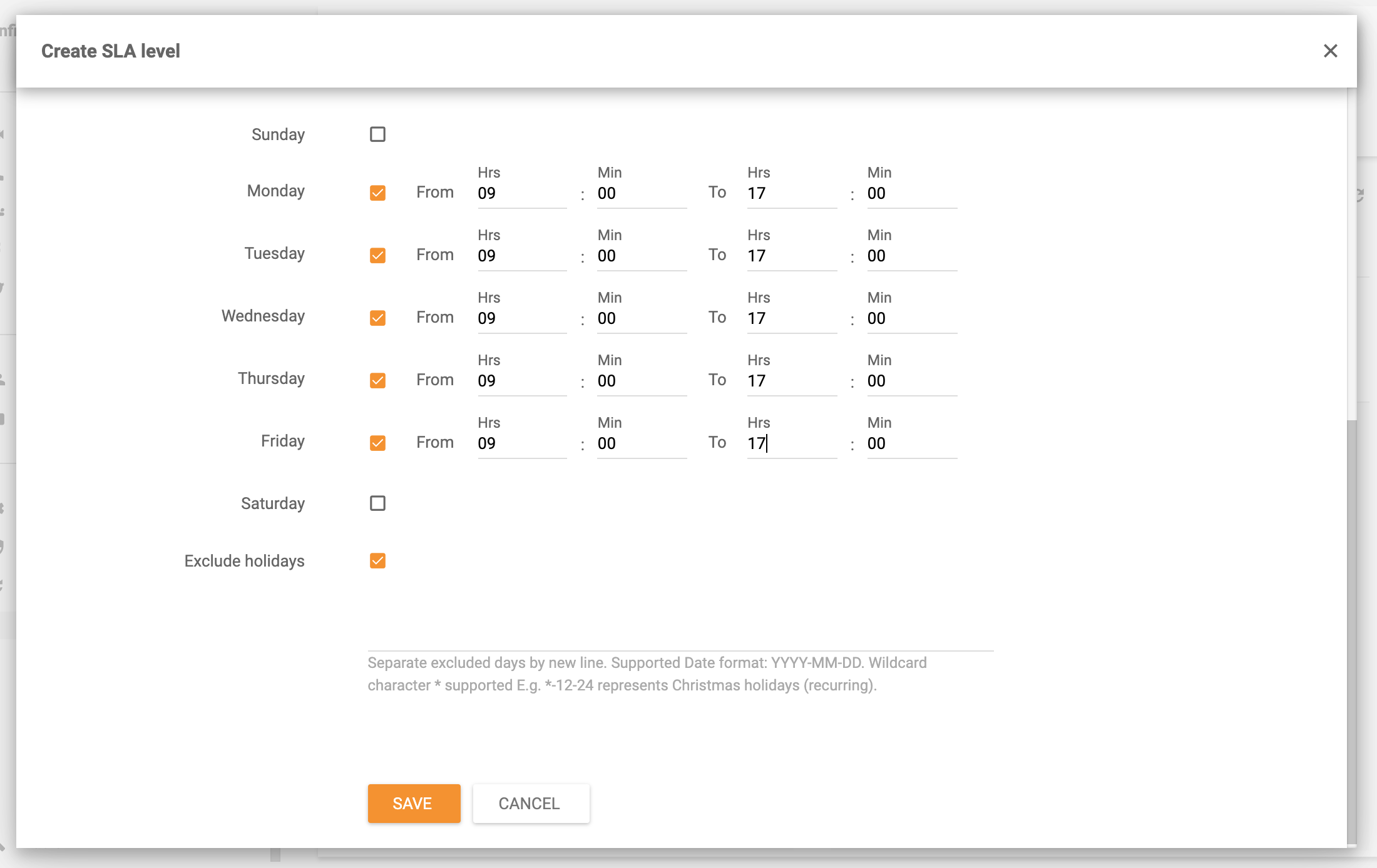 LiveAgent biroja laiku piemērs