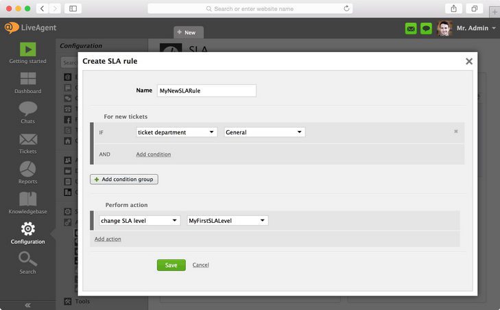 Attēls parāda, kā noteikt jaunus nosacījumus un norādīt darbību, kas jāveic
