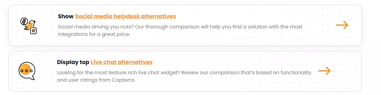 LiveAgent alternatīvas: darbības izsaukuma pogas